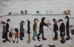 ls lowry man holding child print