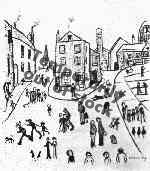 ls lowry three cats Alstow print