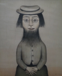 ls lowry woman with beard print